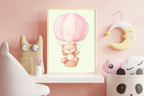 Teddy Bear and Pink Hot air Balloon
