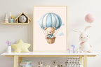 Teddy  Bear in Blue Hot Air Balloon