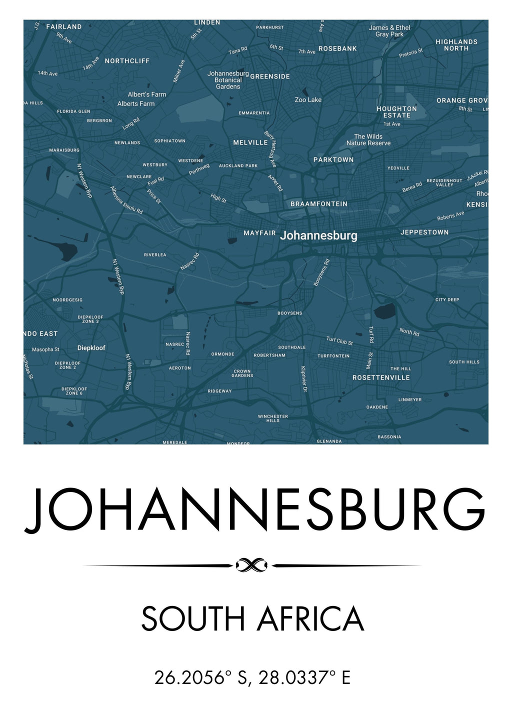 Personalised City Maps - Blue