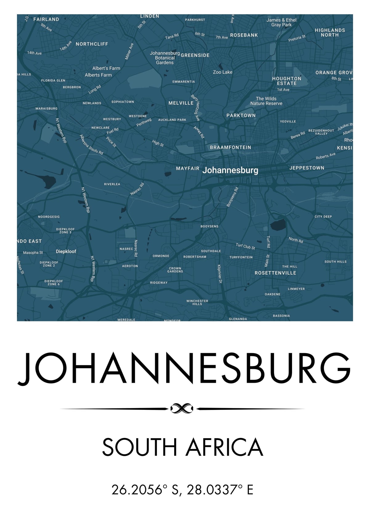 Personalised City Maps - Blue