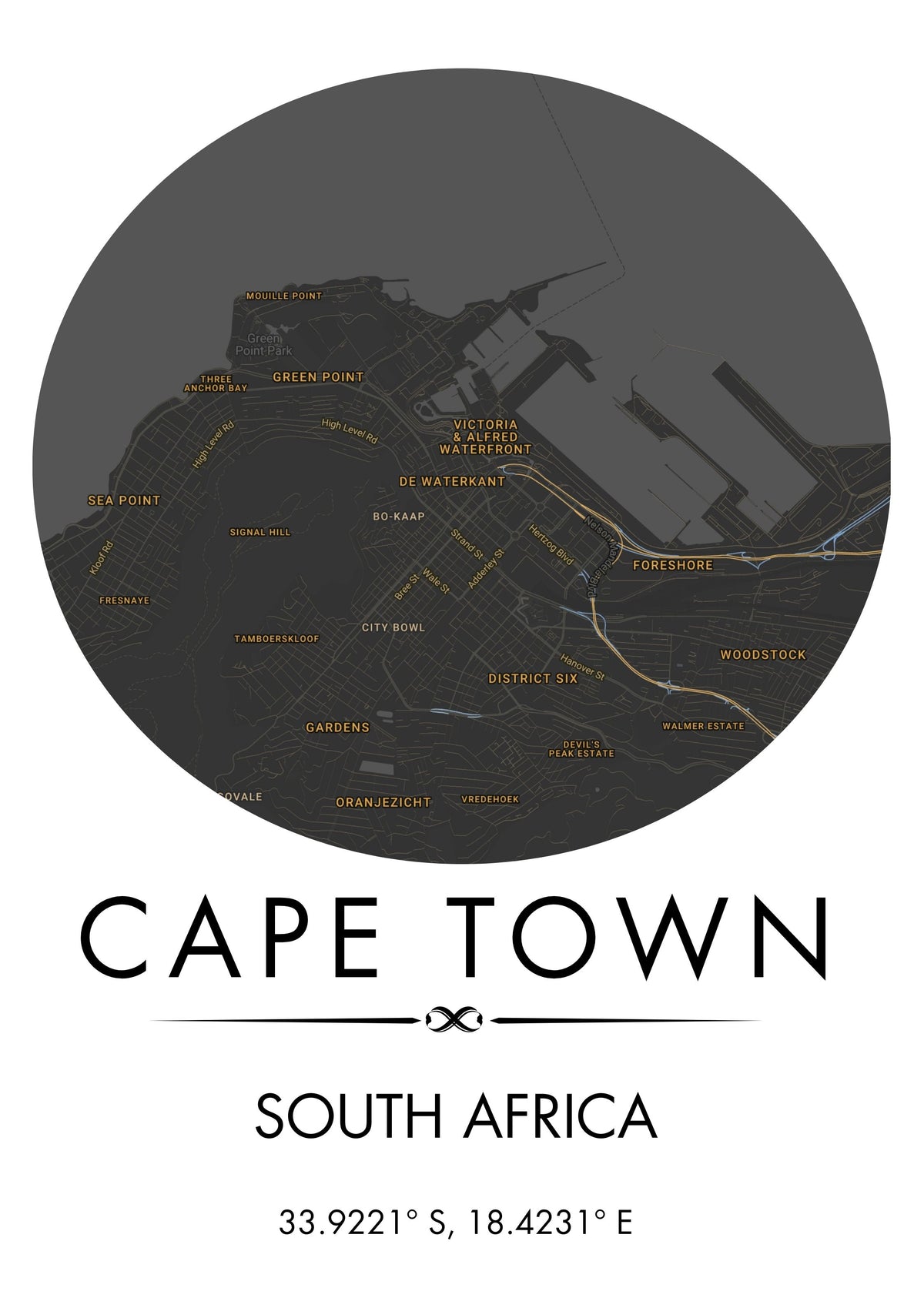 Personalised City Maps Gray and Orange