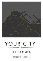 Personalised City Maps Gray and Orange
