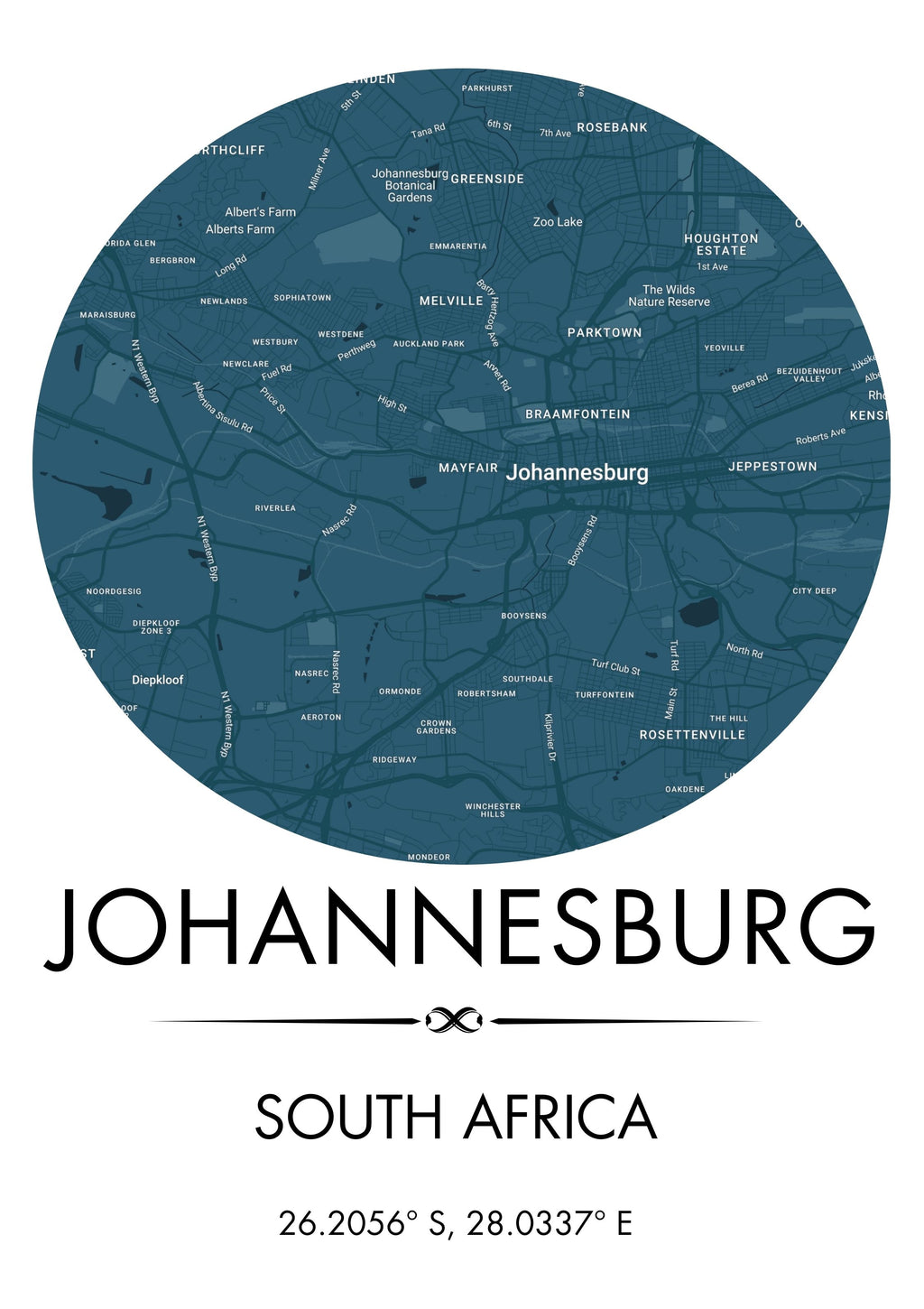Personalised City Maps - Blue