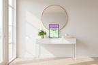 Gardener Street personalized print displayed on entryway console table