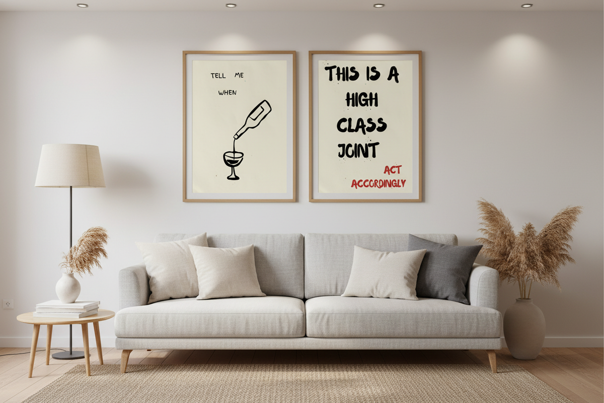 Tell Me When & This Is A High Class Joint - Living Room Mockup